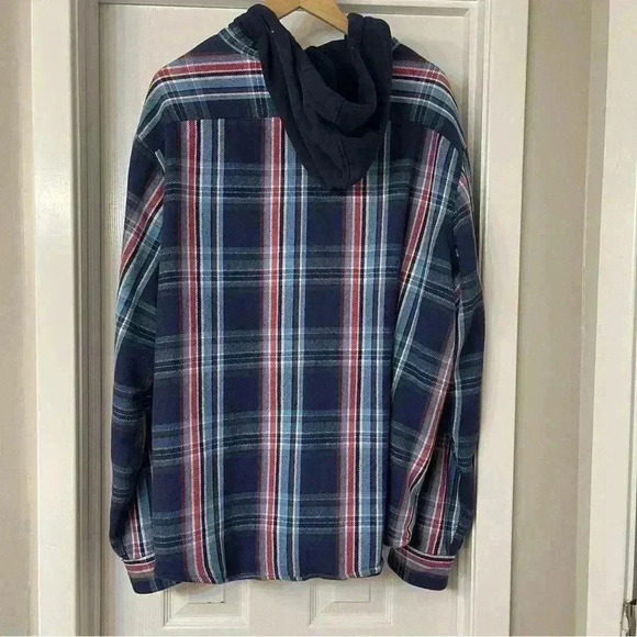 Vintage Polo Ralph Lauren Hooded Flannel Shirt PRL Outfitters Plaid XXL Thermal - Picture 2 of 8